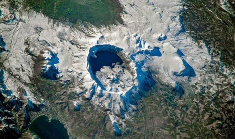 NASA astronaut photographs Nemrut Caldera from space