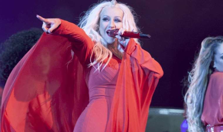 US pop star Christina Aguilera performs in Turkey's Antalya province