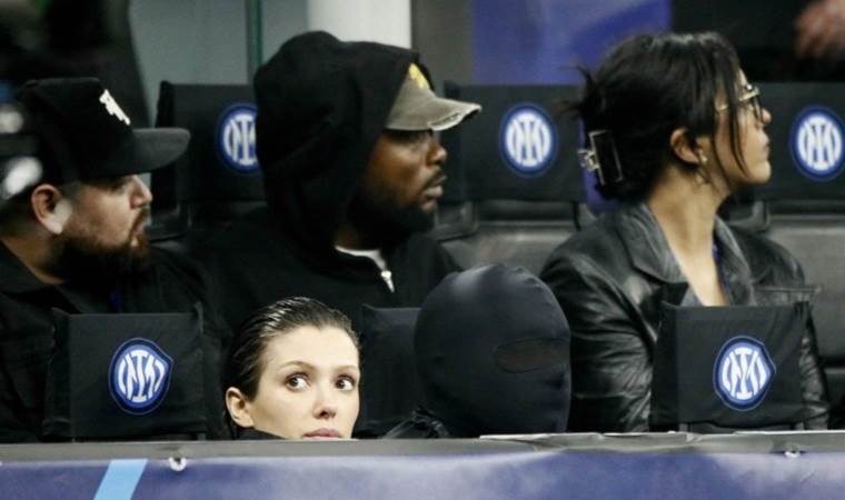 Kanye West steals the show at Inter match with his mask