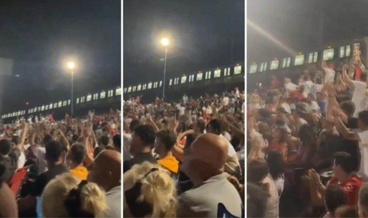 Metro engineer stops train to join victory celebration