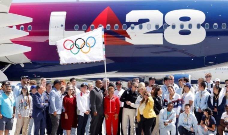 Olympic flag arrives in Los Angeles, host city for 2028 Games