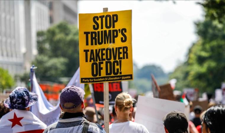 Thousands rally in Washington against Trump’s federal policing takeover